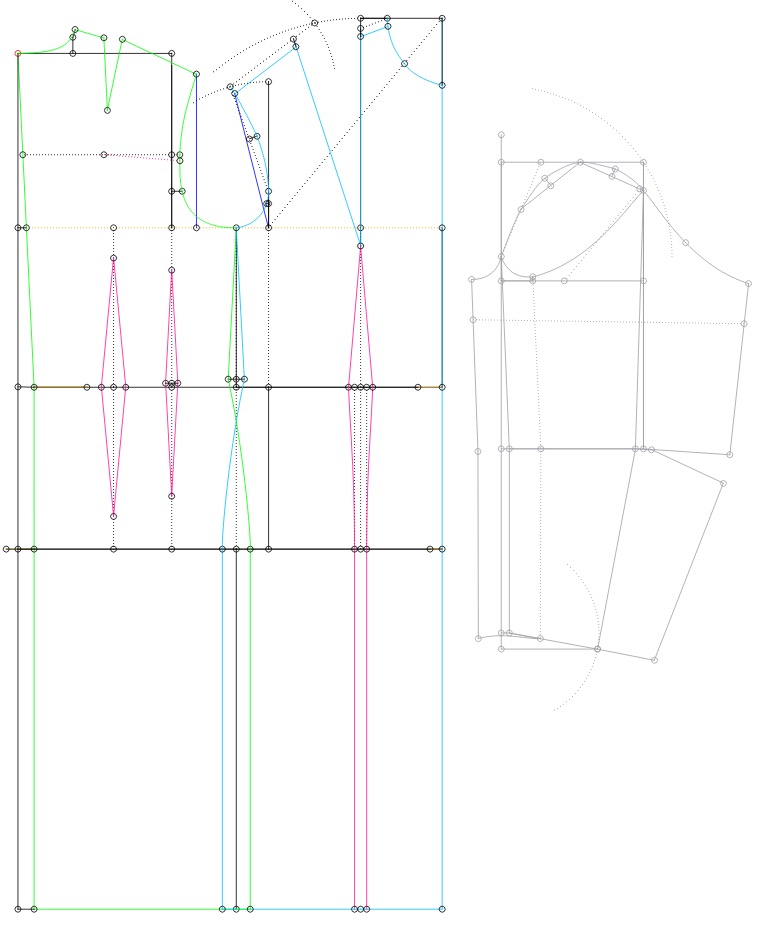 The base of the dress semi-fitted silhouette with a sleeve of medium width according to the method of "M. Mueller and Son" (Russian language)
