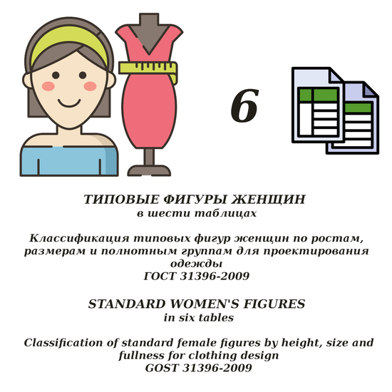 GOST 31396-2009. Standard female figures in six tables (russian language)