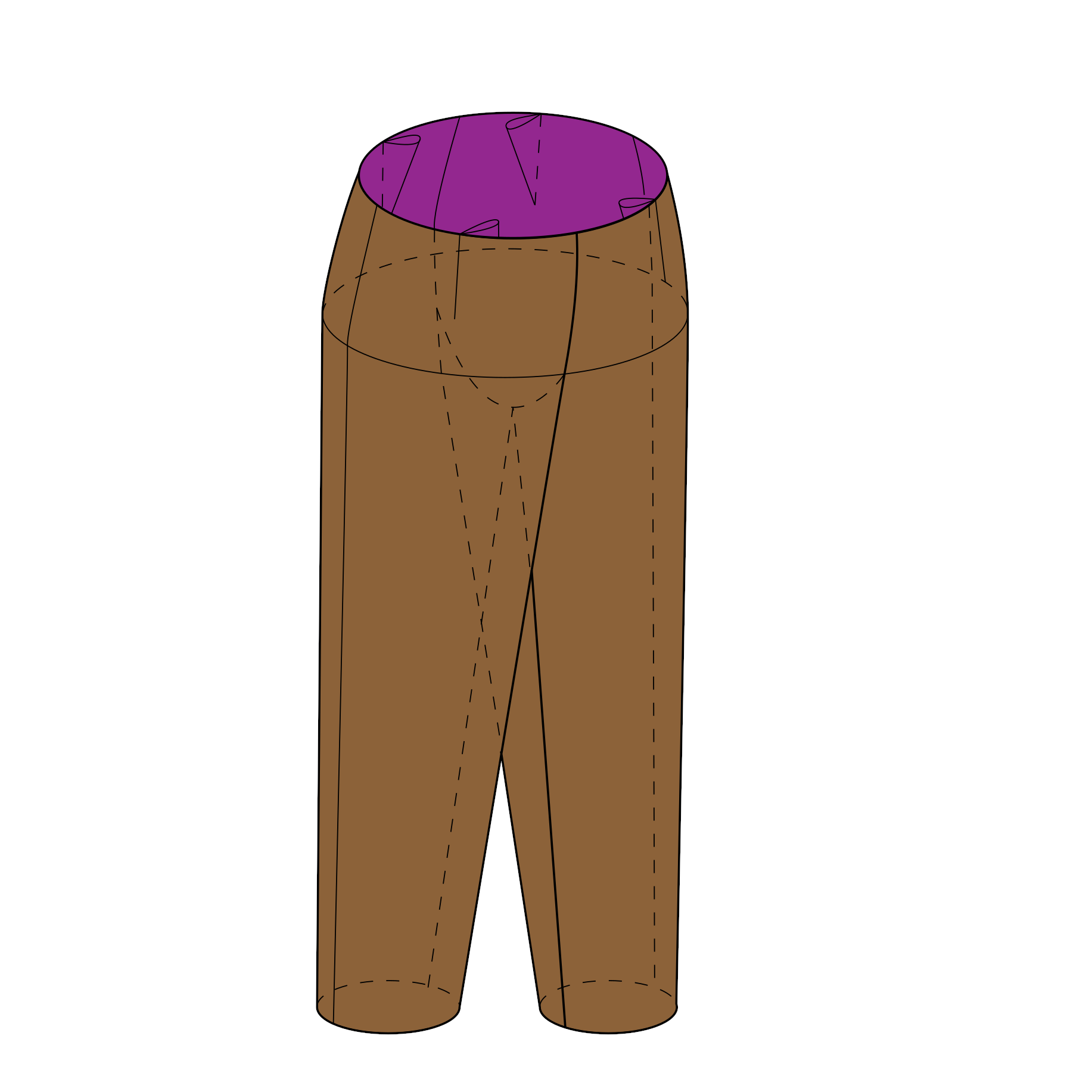 Basic trouser base for a notionally proportioned figure using the M.L. Voronin method (russian language)