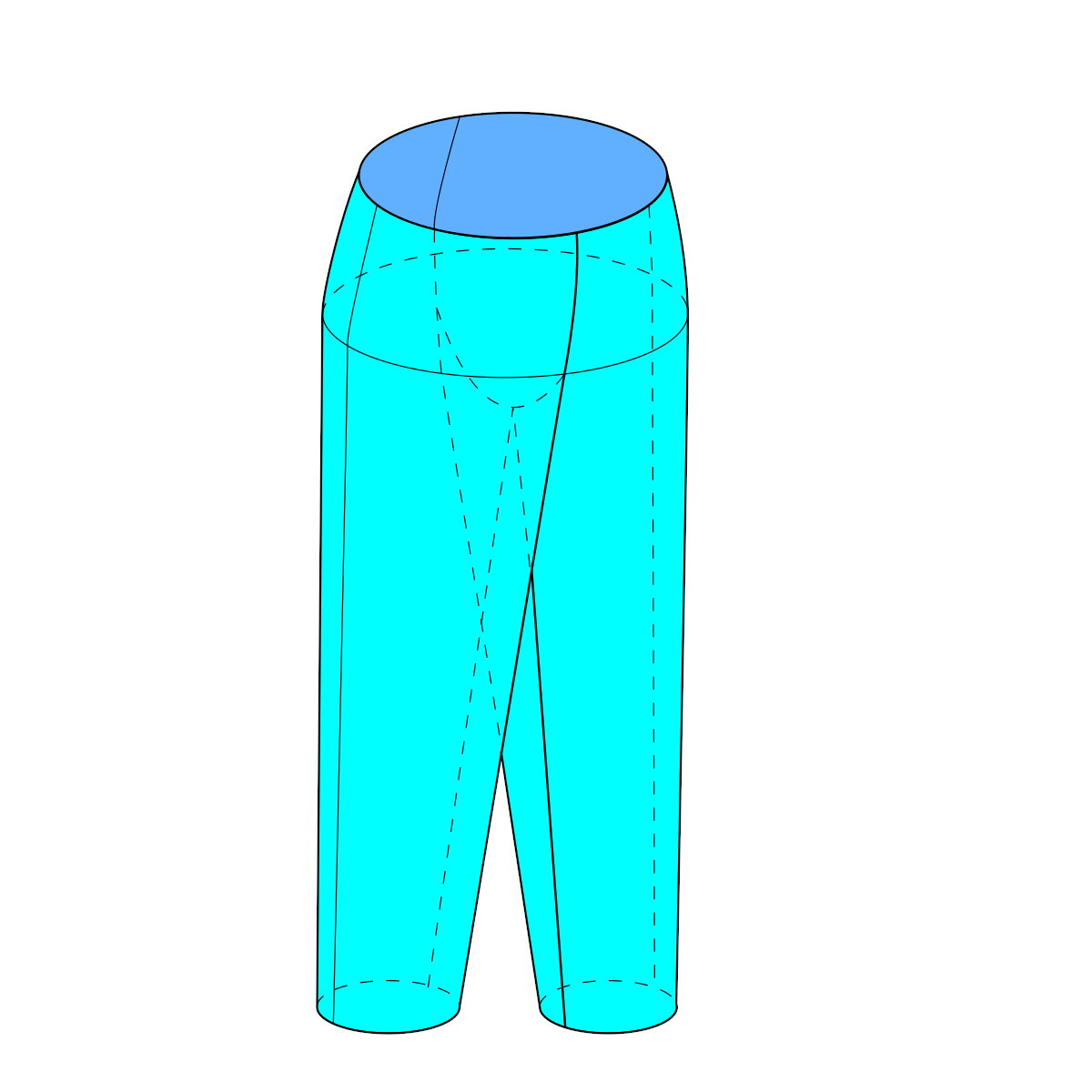 The base of men's sports pants to the method of Muller and Son (russian language).