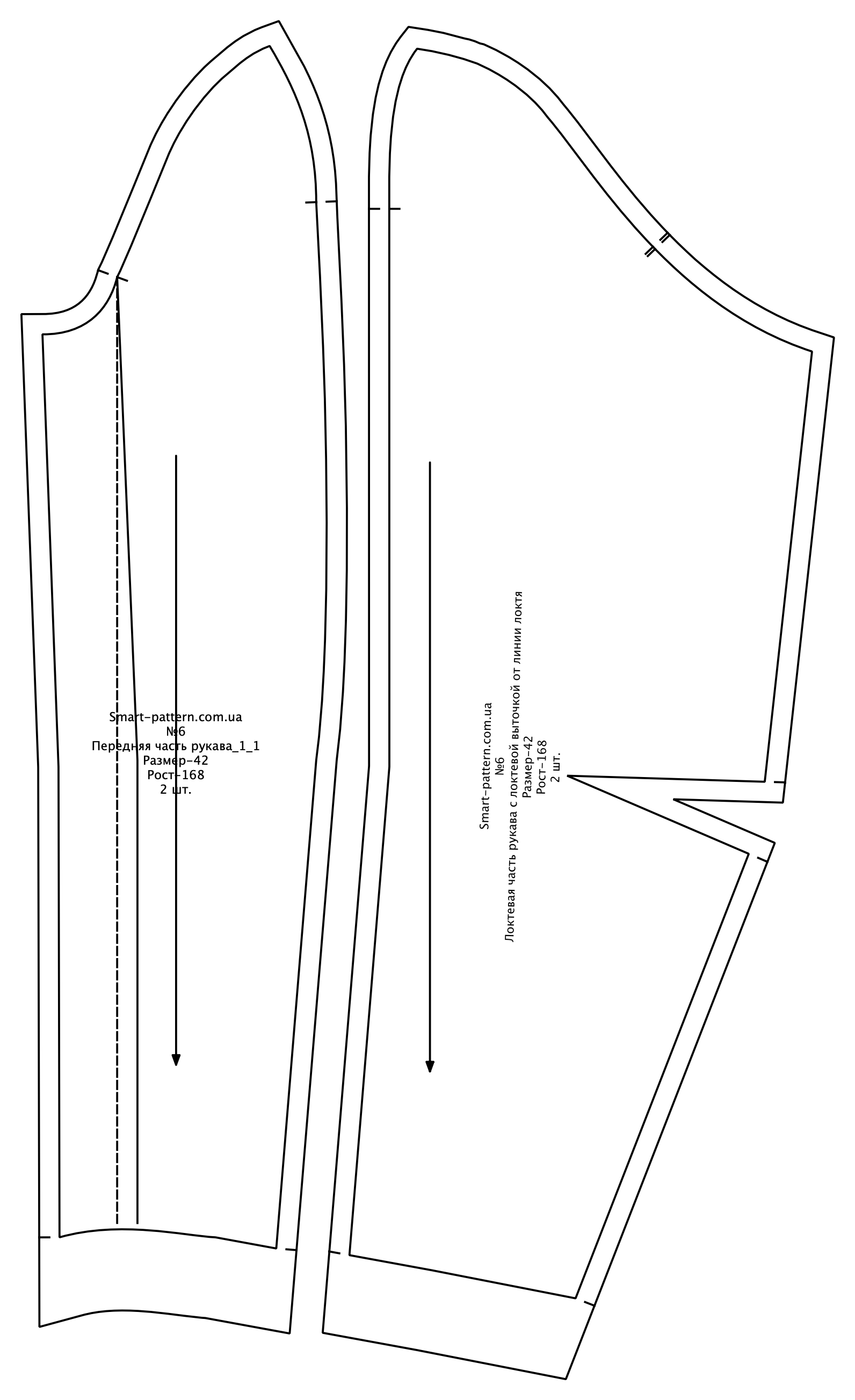 Set of sleeves to the base of a dress of a semi-fitted silhouette according to the method of M. Muller and Son (russian language)