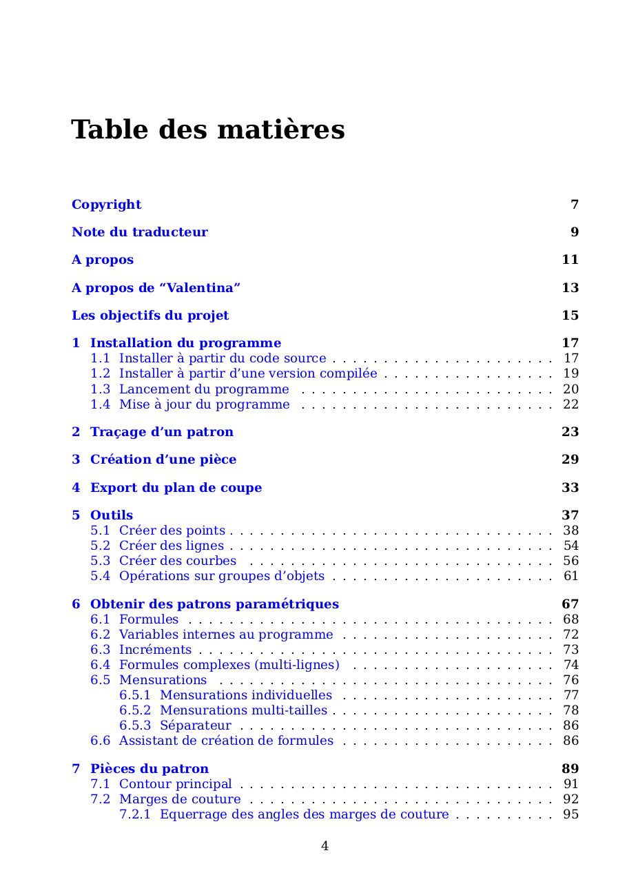 “Valentina” 0.7. Quick guide. (French version)